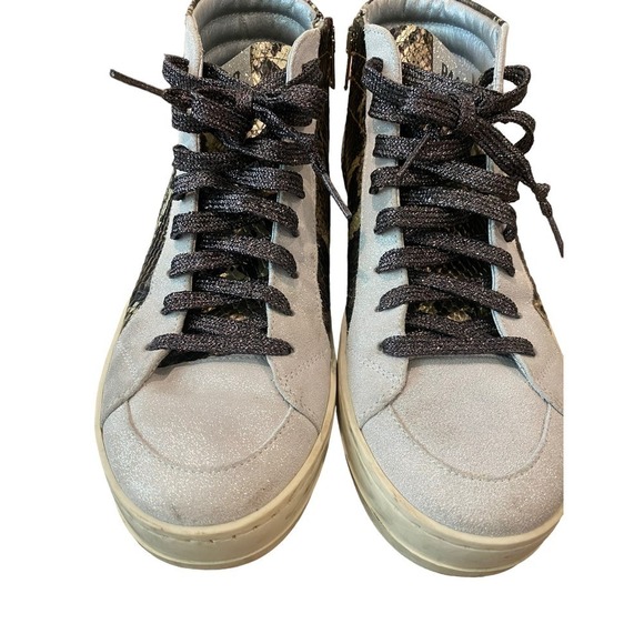 P448 Python Brown Snakeskin Print High Top Sneakers 39 - Picture 9 of 9